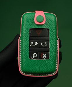 Personalize your Land Rover keys with a handmade full grain leather fob case. Over 30 colors. Fits Range Rover, Range Rover Sport, Discovery, Defender and more. Logo embossing available.