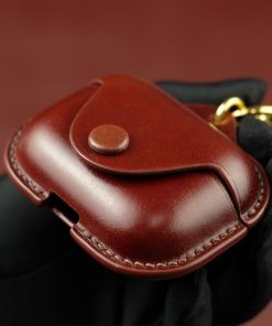 Customizable Leather AirPods Case Cover. Personalized full grain leather Apple AirPods Series cover with choice of color, stamped initials, logo or phone number from LeatherSwift.com. Compatible with AirPods and AirPods Pro models.