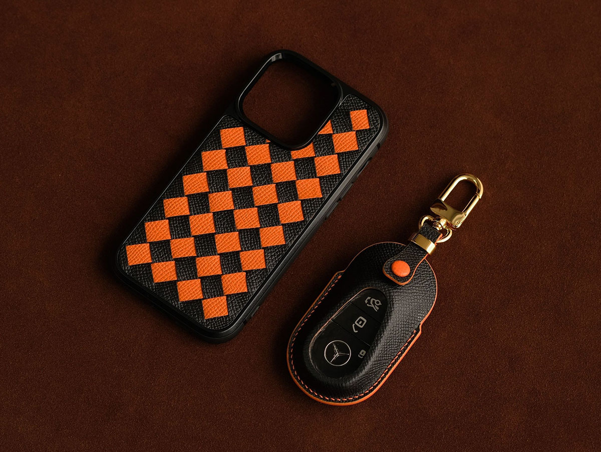 Custom Leather iPhone Case Cover from LeatherSwift.com. Handcrafted full grain leather case for iPhone 15 and other models, customizable with your choice of color, monogram or logo.