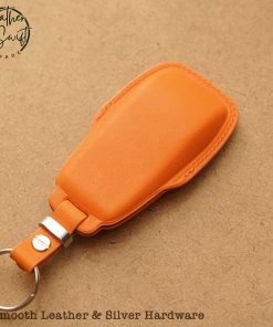 Custom leather key covers by Leather Swift for Mercedes keys including GLC, GLS, GLE, and other models, available in 60 unique colors, showcasing personalized high-quality natural leather craftsmanship.