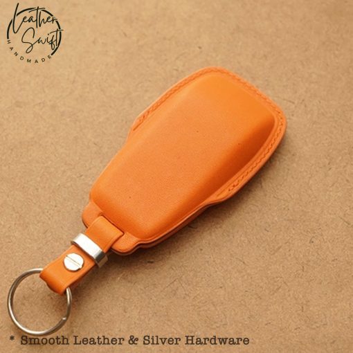 Custom leather key covers by Leather Swift for Mercedes keys including GLC, GLS, GLE, and other models, available in 60 unique colors, showcasing personalized high-quality natural leather craftsmanship.