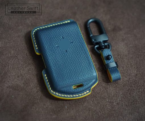 Polestar 2 leather case mix colors yellow and blue