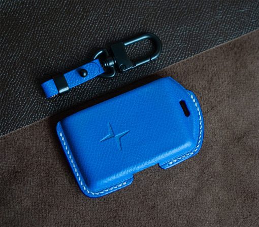 polestar 2 remote cover, made by real leather, protect car key